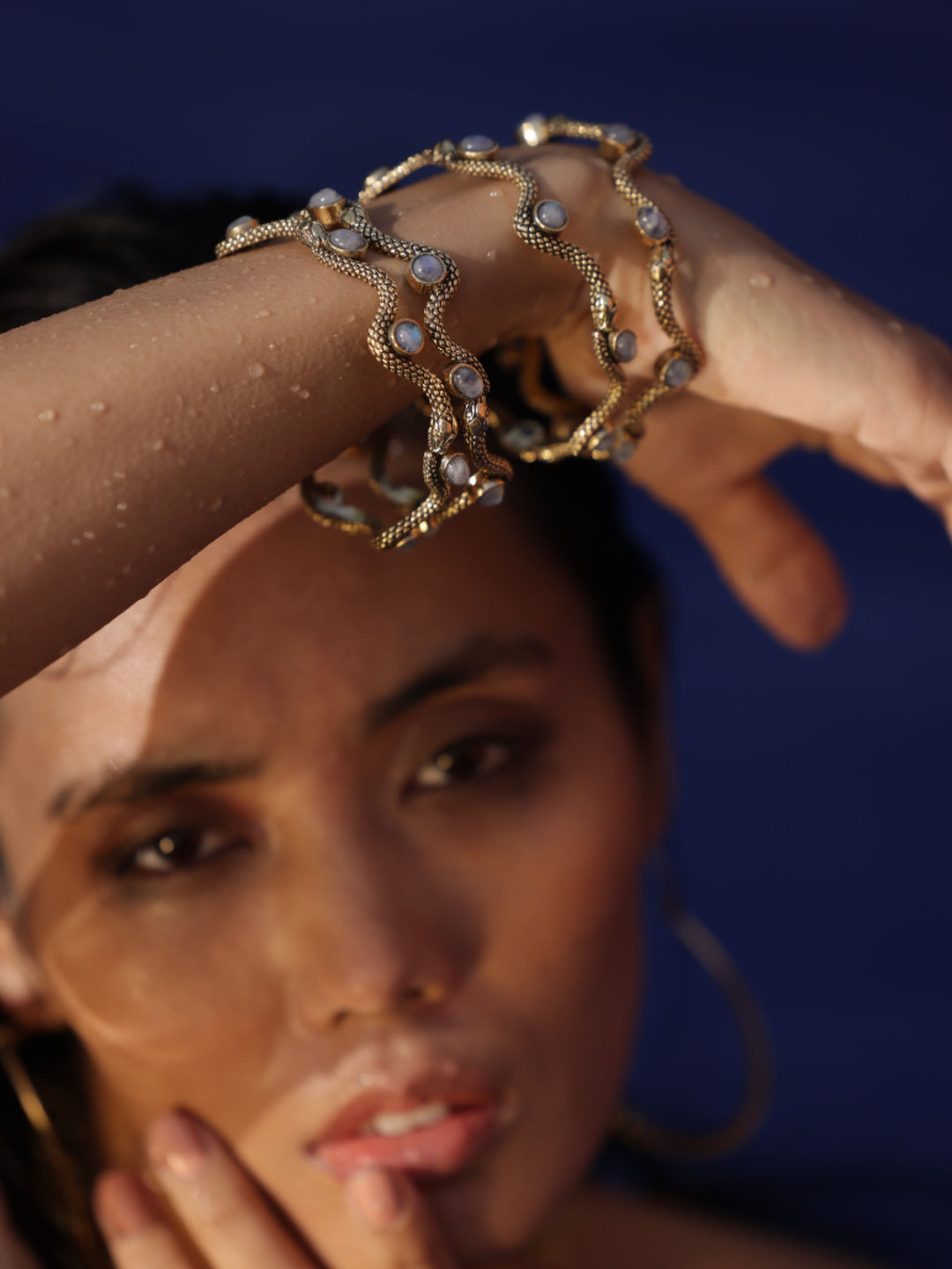 Snake Moonstone Bangle