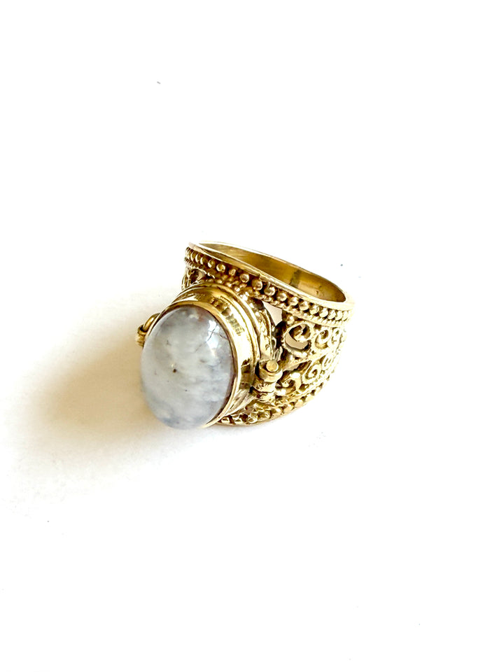 Mona Moonstone Locket Ring