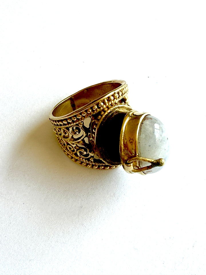 Mona Moonstone Locket Ring