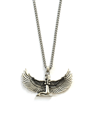 Silver Goddess Isis Charm Necklace