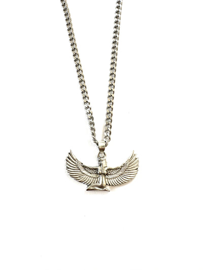 Silver Goddess Isis Charm Necklace