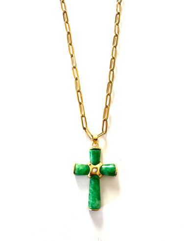 Navya Jade Cross Necklace