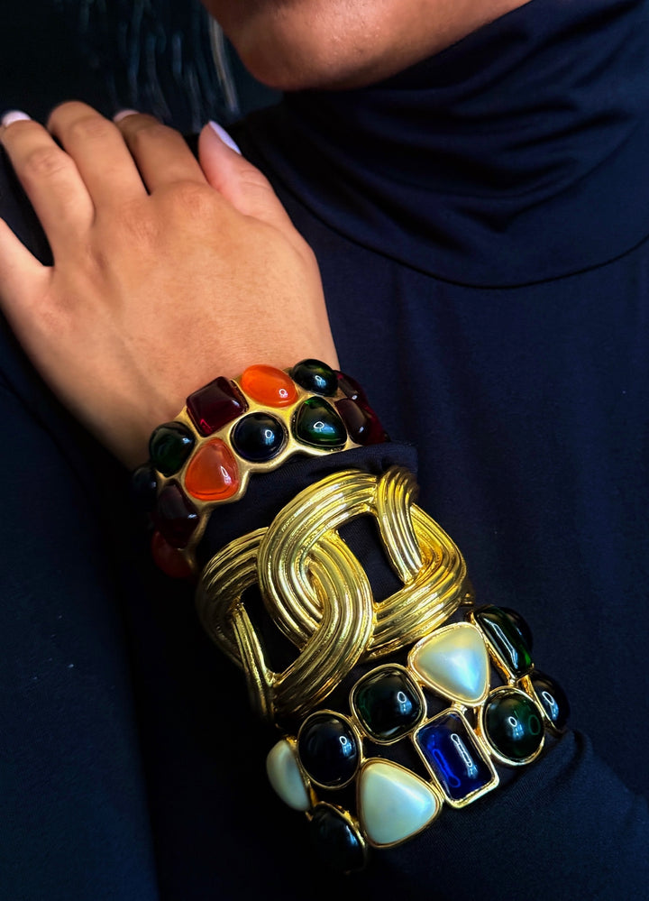 Vintage Catwalk John colorful Cabochon Cuff