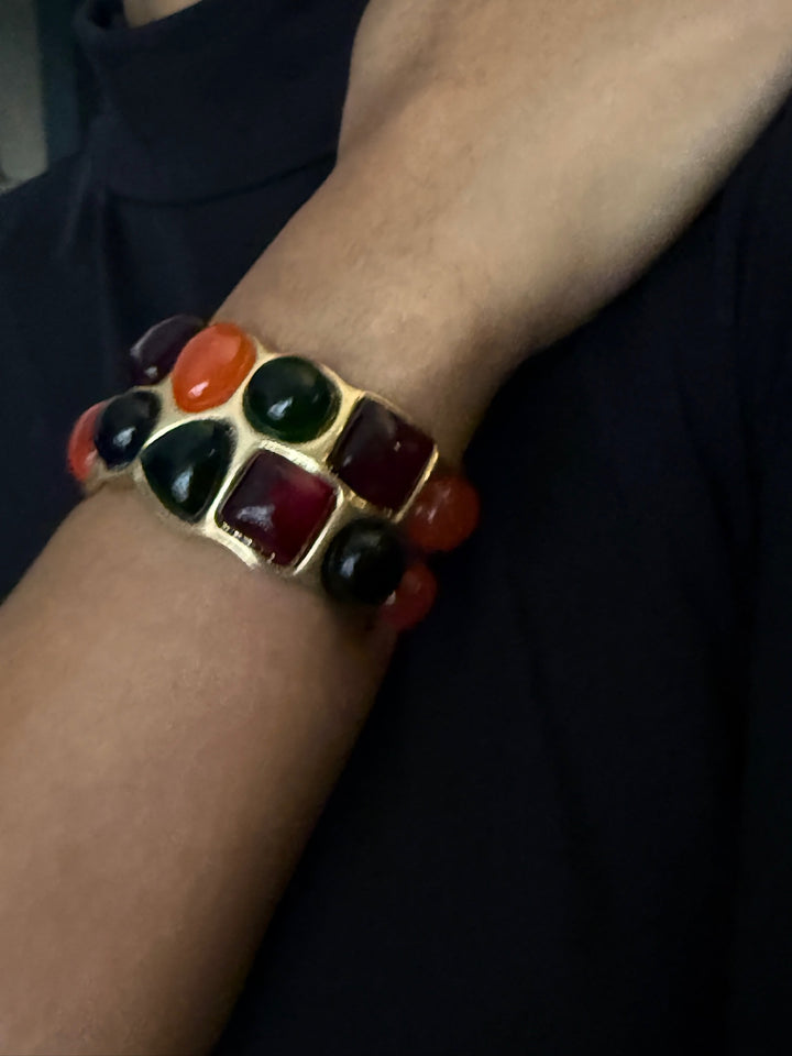 Vintage Catwalk John colorful Cabochon Cuff