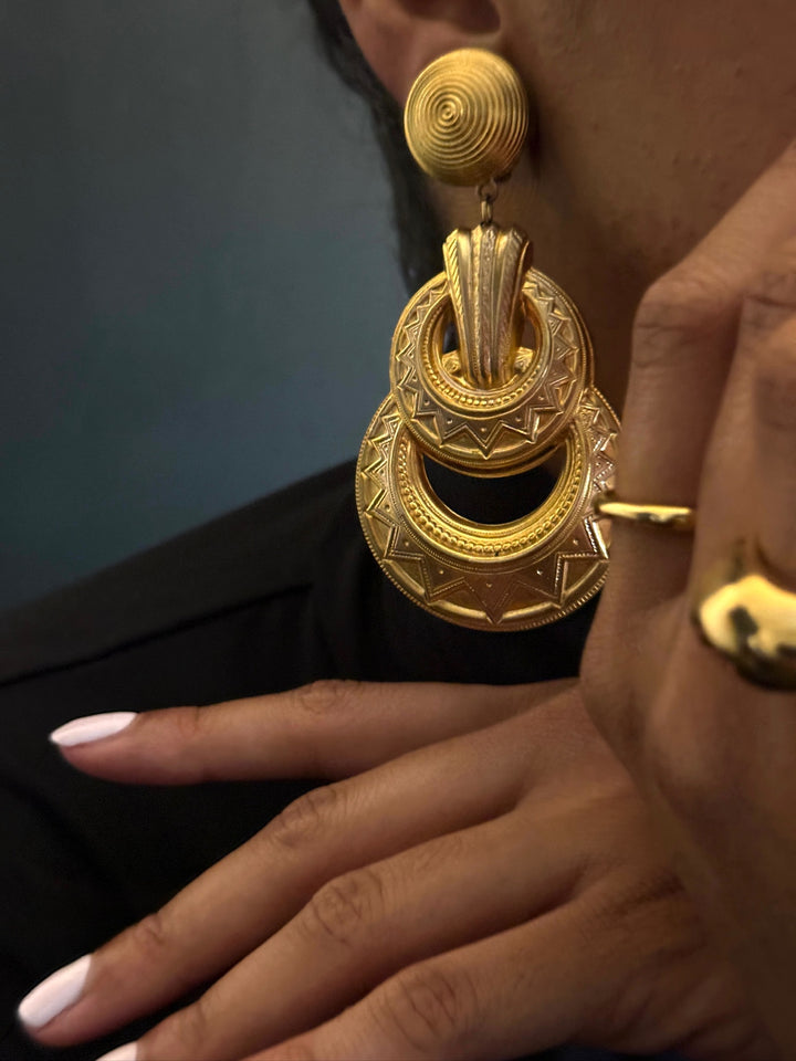 Vintage Scooter Paris Gold Earrings