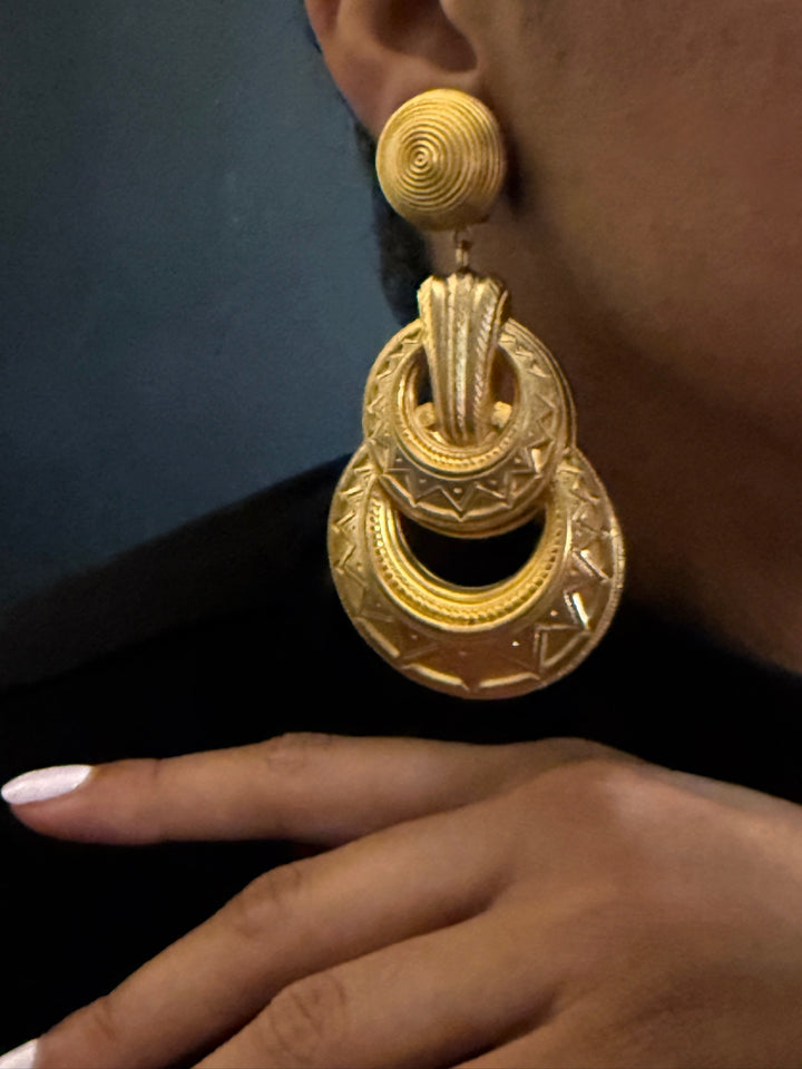 Vintage Scooter Paris Gold Earrings