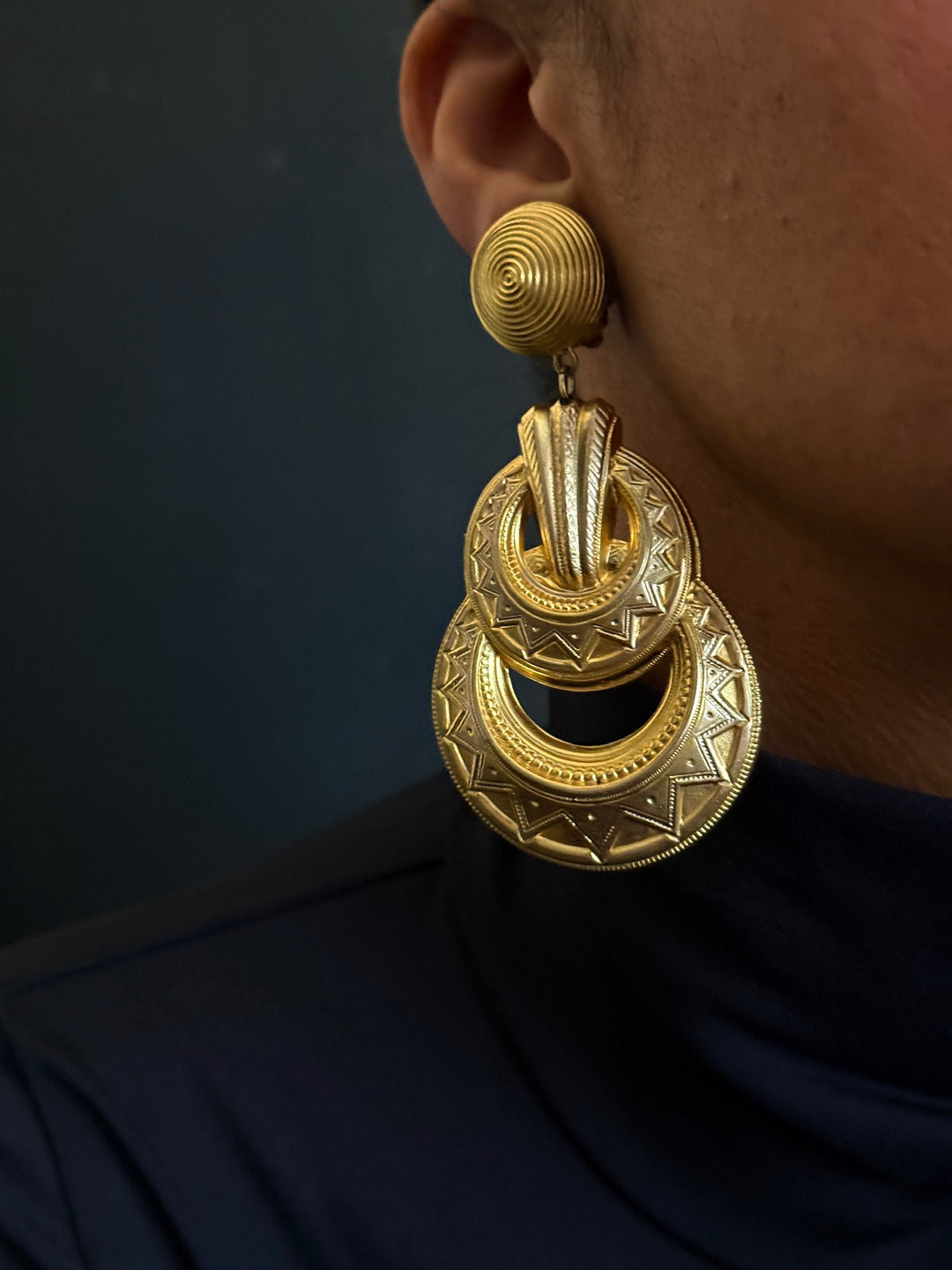 Vintage Scooter Paris Gold Earrings