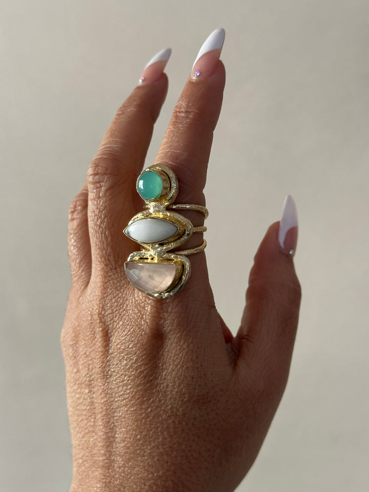 KA23 Three stone Adjustable Ring