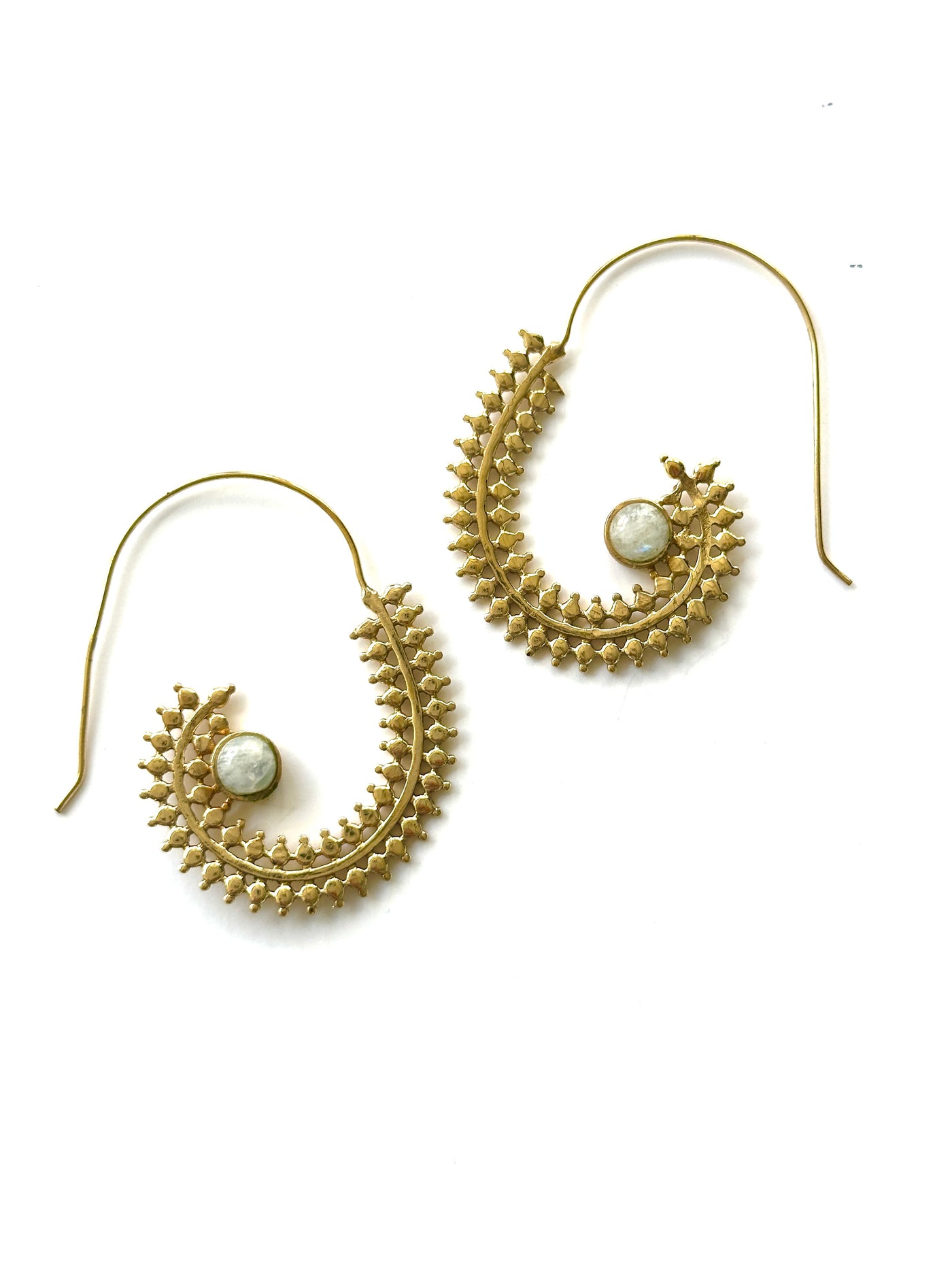 Sita Clear Quartz Brass Earring