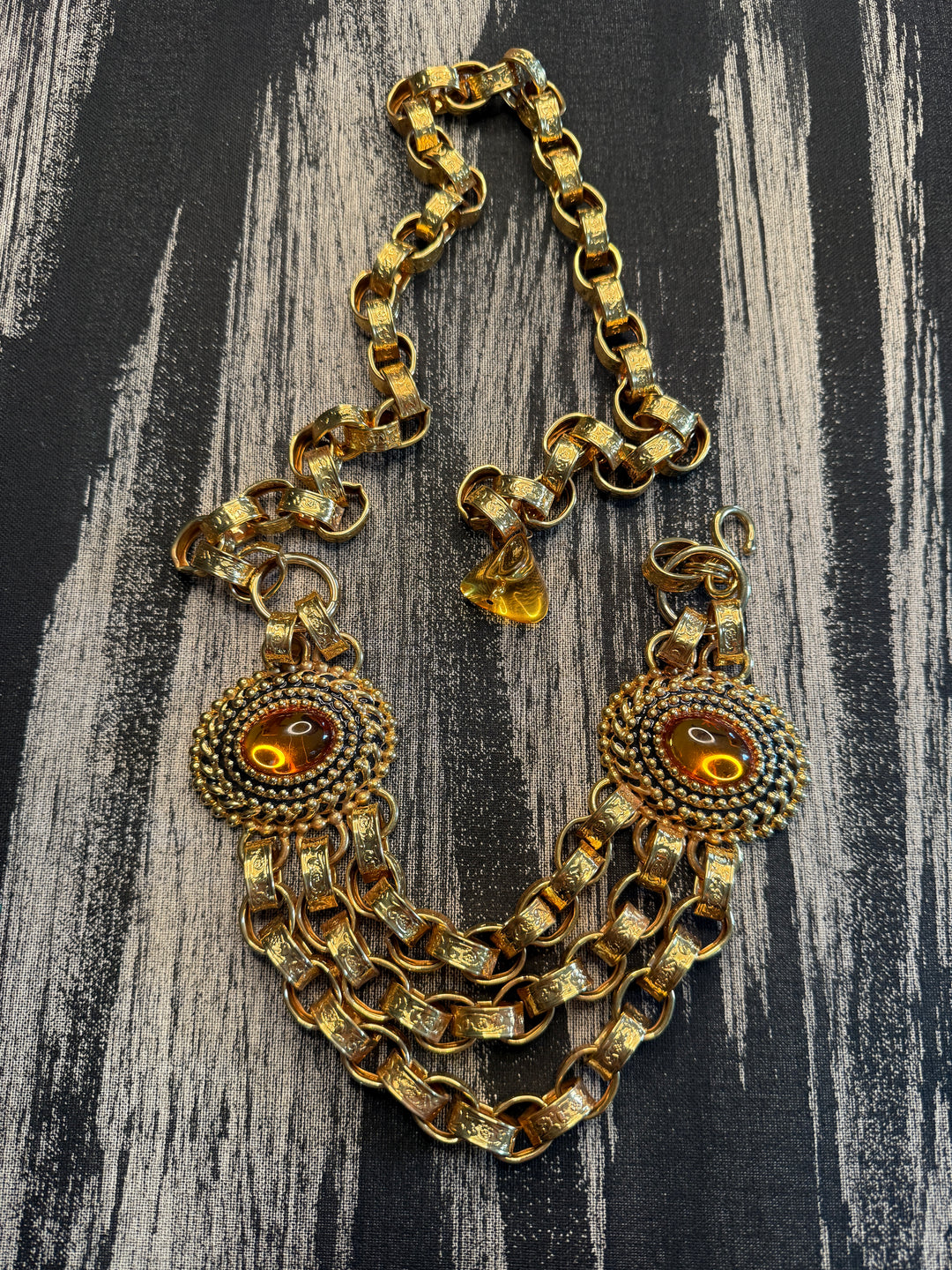 Vintage Craft Topaz Cabochon Belt/Necklace