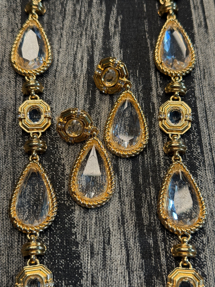 Classic Catwalk John Clear glass Necklace set