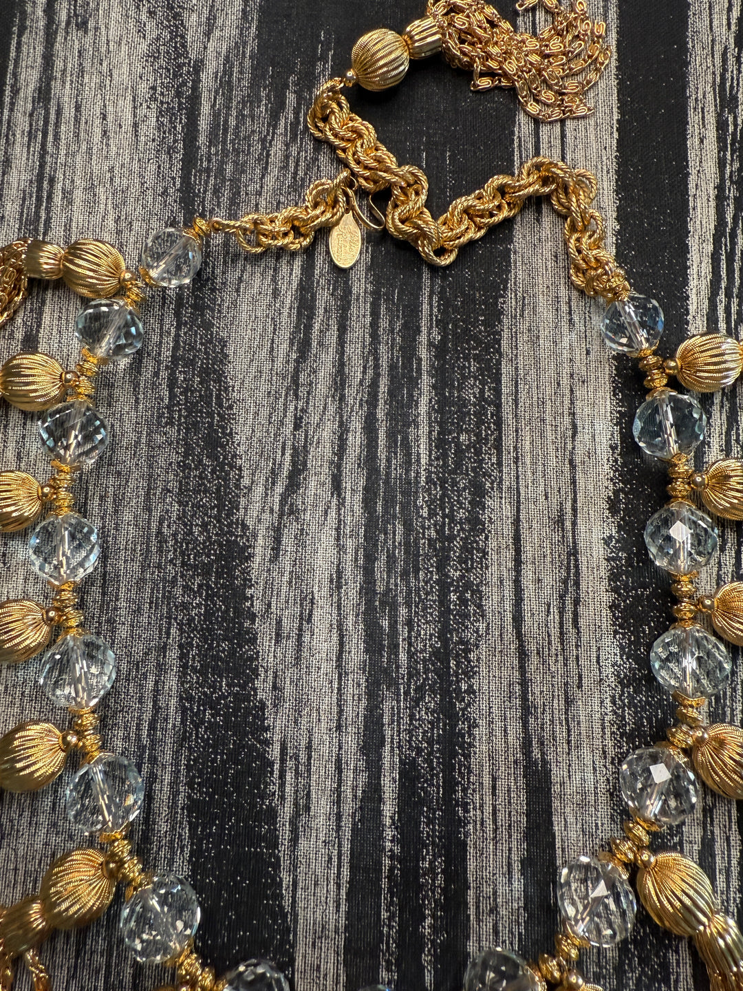 Vintage Julie Rubano Glass Tassel Runway Necklace