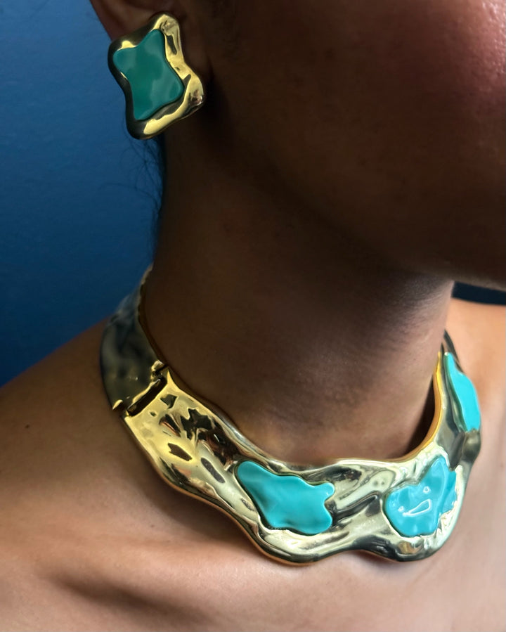 1980's Vintage Modernist Lucite Collar Set