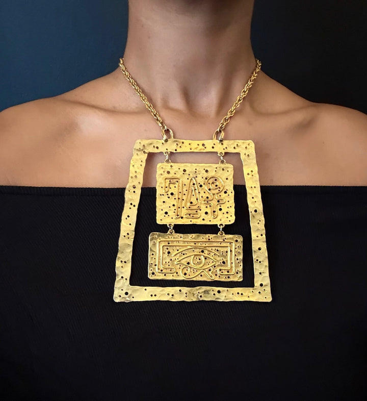 Vintage Statement Egyptian Revival Necklace