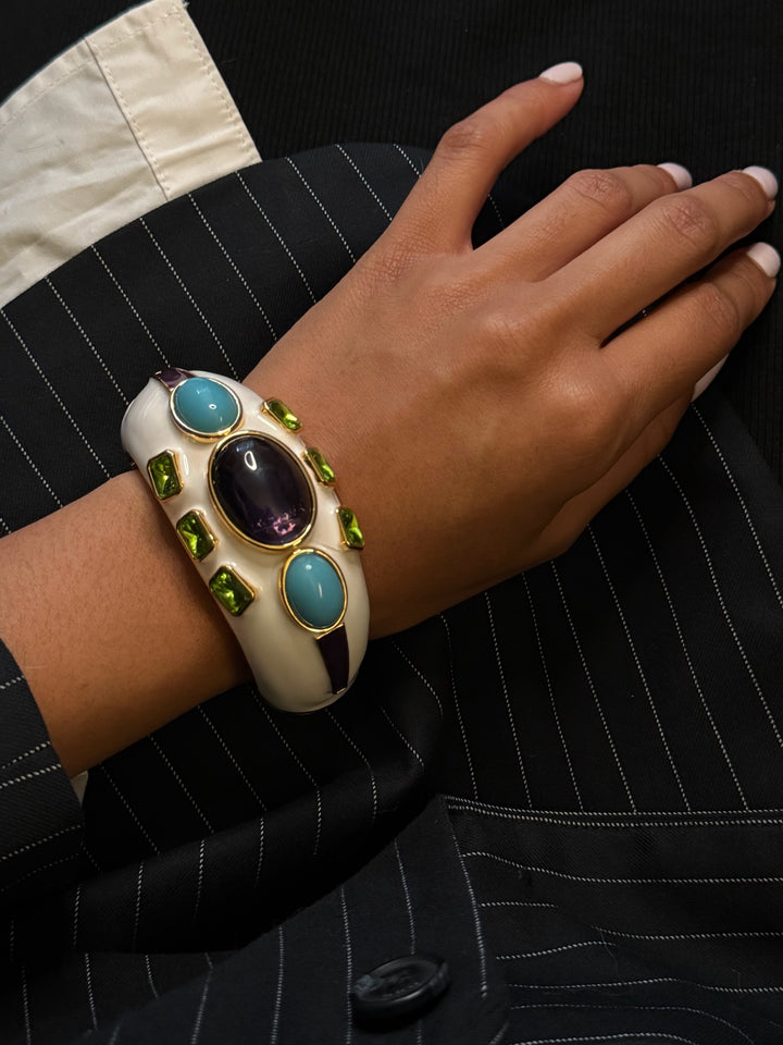 Vintage Catwalk John Ivory enamel Cuff