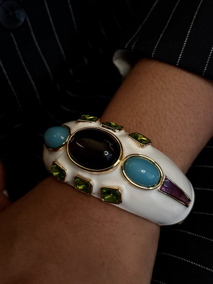 Vintage Catwalk John Ivory enamel Cuff