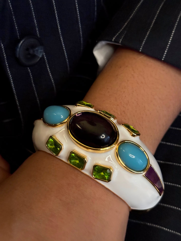 Vintage Catwalk John Ivory enamel Cuff