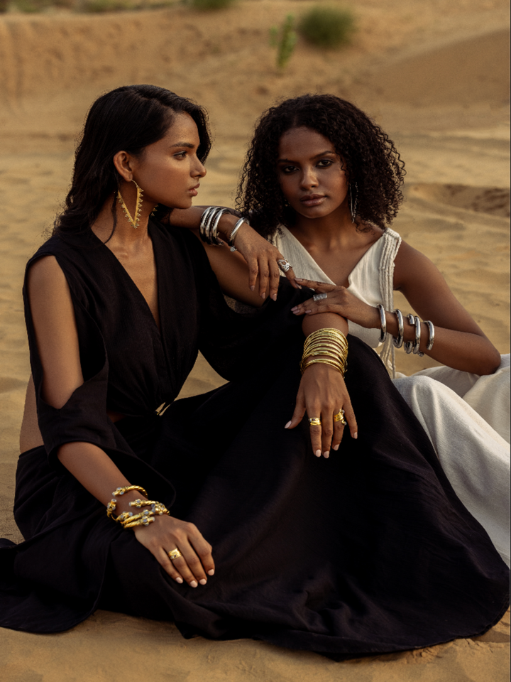 Imani Moonstone Brass Cuff