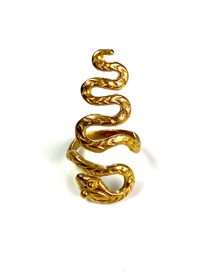Ushari Snake Brass Ring