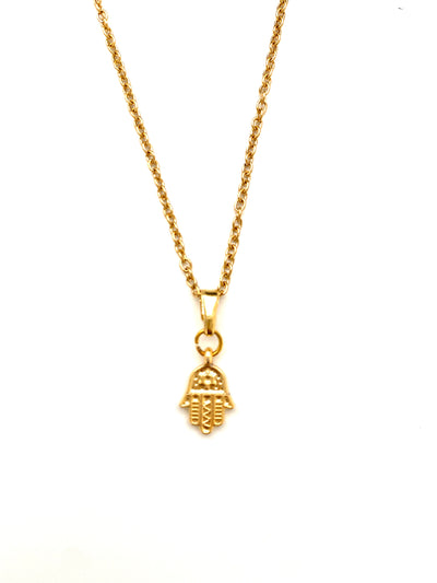 Tiny Hamsa Charm Necklace